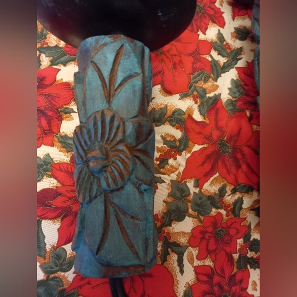 Rustic Iron and Wood Vintage Triple Pillar Candle Stand - Picture 3 of 3